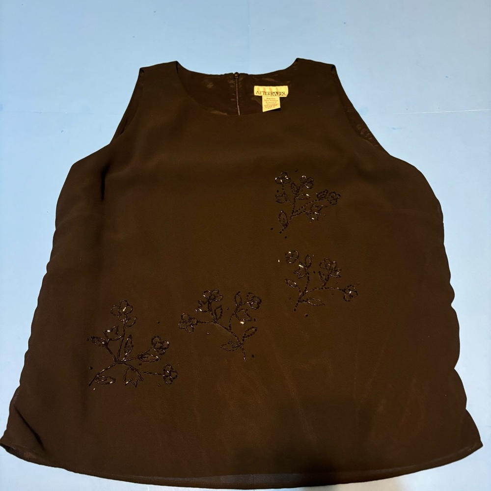After Dark black sleeveless top size extra large - Picture 3 of 5